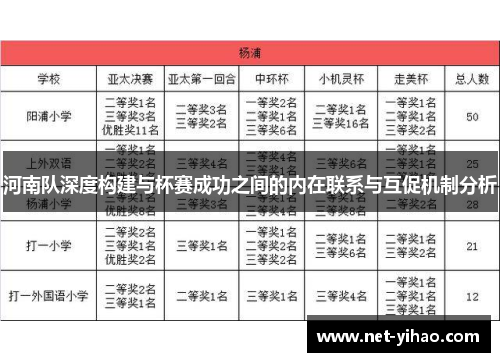 河南队深度构建与杯赛成功之间的内在联系与互促机制分析