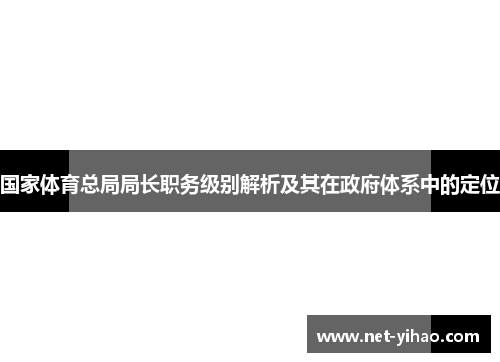 国家体育总局局长职务级别解析及其在政府体系中的定位
